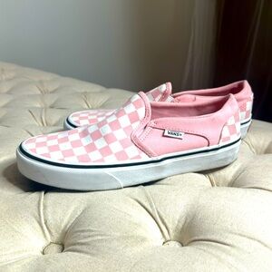 Pink and White Checker Vans 6.5